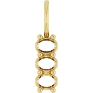 18K Yellow Gold 4x3 mm Oval Pendant Mounting – image 2