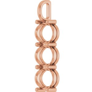 14K Rose Gold 12x10 mm Oval Pendant Mounting – image 4
