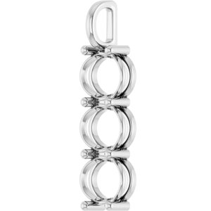 18K White Gold 12x10 mm Oval Pendant Mounting – image 4
