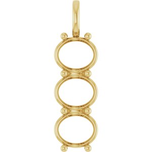 10K Yellow Gold 12x10 mm Oval Pendant Mounting – image 2
