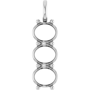 10K White Gold 12x10 mm Oval Pendant Mounting – image 2