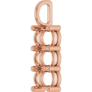 10K Rose Gold 7x5 mm Elongated Cushion Pendant Mounting – image 4