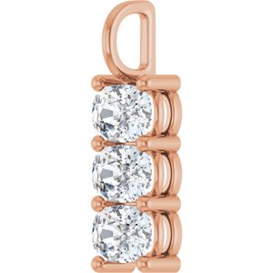 10K Rose Gold 7x5 mm Elongated Cushion Pendant Mounting – image 3