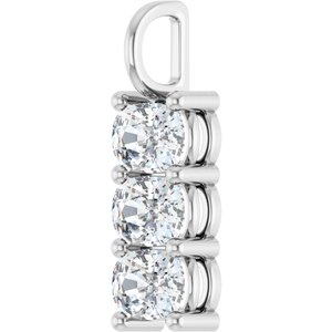 14K White Gold 7x5 mm Elongated Cushion Pendant Mounting – image 3