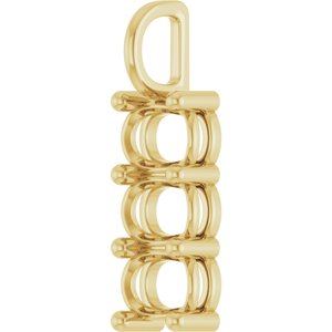 18K Yellow Gold 7x5 mm Elongated Cushion Pendant Mounting – image 4