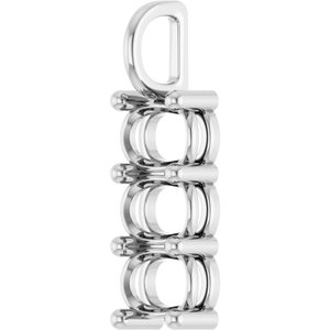Platinum 7x5 mm Elongated Cushion Pendant Mounting – image 4
