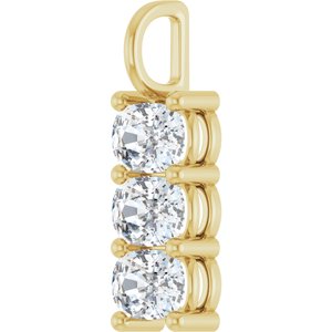 10K Yellow Gold 7x5 mm Elongated Cushion Pendant Mounting – image 3
