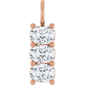 10K Rose Gold 7x5 mm Elongated Cushion Pendant Mounting