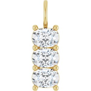 18K Yellow Gold 7x5 mm Elongated Cushion Pendant Mounting