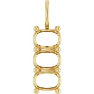 18K Yellow Gold 7x5 mm Elongated Cushion Pendant Mounting – image 2