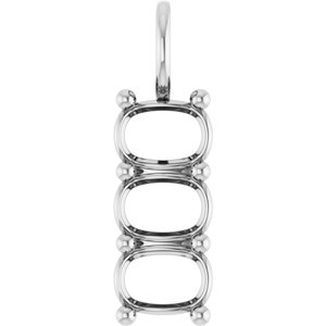 Continuum Sterling Silver 7x5 mm Elongated Cushion Pendant Mounting – image 2