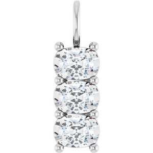 10K White Gold 7x5 mm Elongated Cushion Pendant Mounting