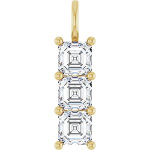 18K Yellow Gold 6.5x6.5 mm Asscher Pendant Mounting