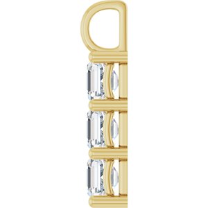 18K Yellow Gold 6.5x6.5 mm Asscher Pendant Mounting – image 5