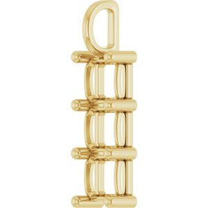 18K Yellow Gold 6.5x6.5 mm Asscher Pendant Mounting – image 4