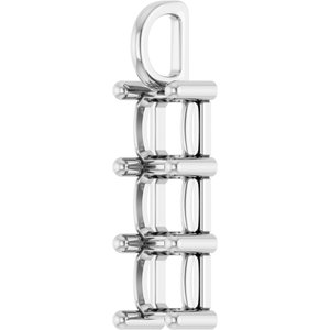 18K White Gold 6.5x6.5 mm Asscher Pendant Mounting – image 4
