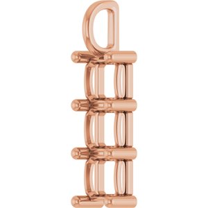 18K Rose Gold 6.5x6.5 mm Asscher Pendant Mounting – image 4