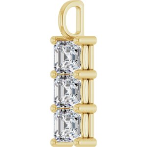 14K Yellow Gold 6.5x6.5 mm Asscher Pendant Mounting – image 3