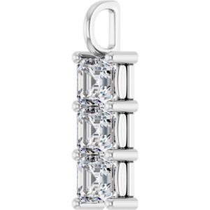 Continuum Sterling Silver 6.5x6.5 mm Asscher Pendant Mounting – image 3