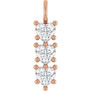 10K Rose Gold 7x7 mm Heart Pendant Mounting
