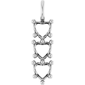 Platinum 7x7 mm Heart Pendant Mounting – image 2