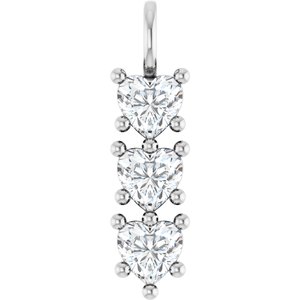 14K X1 White Gold 7x7 mm Heart Pendant Mounting