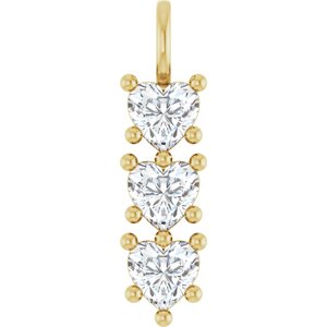 18K Yellow Gold 7x7 mm Heart Pendant Mounting