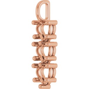 10K Rose Gold 7x7 mm Heart Pendant Mounting – image 4