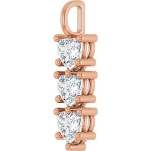 10K Rose Gold 7x7 mm Heart Pendant Mounting – image 3