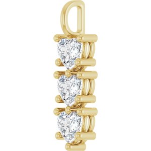 18K Yellow Gold 7x7 mm Heart Pendant Mounting – image 3