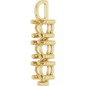 10K Yellow Gold 7x7 mm Heart Pendant Mounting – image 4