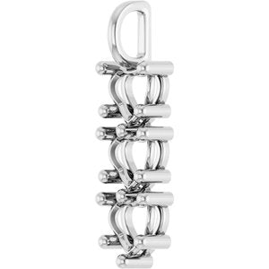 Platinum 7x7 mm Heart Pendant Mounting – image 4
