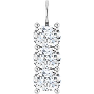 18K White Gold 9x7 mm Elongated Cushion Pendant Mounting