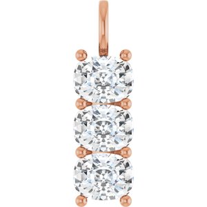 14K Rose Gold 9x7 mm Elongated Cushion Pendant Mounting