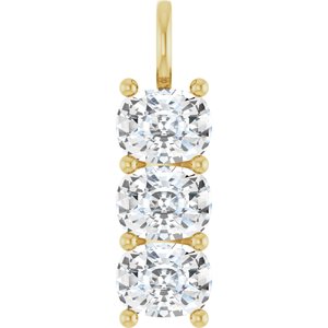 10K Yellow Gold 9x7 mm Elongated Cushion Pendant Mounting