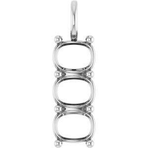 Continuum Sterling Silver 9x7 mm Elongated Cushion Pendant Mounting – image 2
