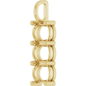 18K Yellow Gold 9x7 mm Elongated Cushion Pendant Mounting – image 4