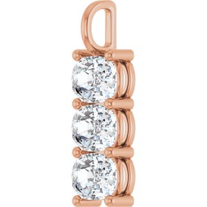 14K Rose Gold 9x7 mm Elongated Cushion Pendant Mounting – image 3