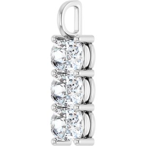 14K X1 White Gold 9x7 mm Elongated Cushion Pendant Mounting – image 3