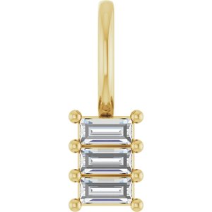 10K Yellow Gold 3x1.5 mm Straight Baguette Pendant Mounting