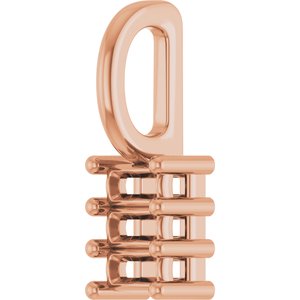 10K Rose Gold 3x1.5 mm Straight Baguette Pendant Mounting – image 4