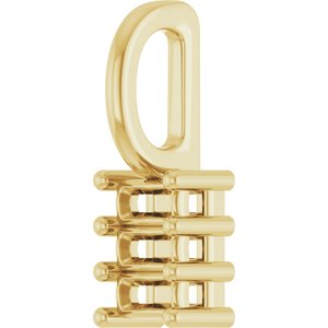 10K Yellow Gold 3x1.5 mm Straight Baguette Pendant Mounting – image 4