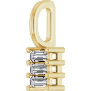 10K Yellow Gold 3x1.5 mm Straight Baguette Pendant Mounting – image 3