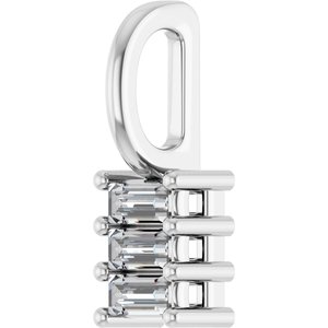14K White Gold 3x1.5 mm Straight Baguette Pendant Mounting – image 3