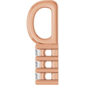10K Rose Gold 3x1.5 mm Straight Baguette Pendant Mounting – image 5