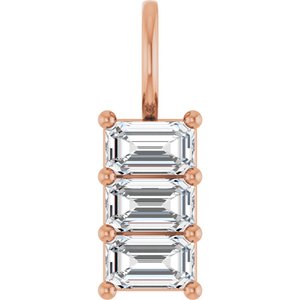 10K Rose Gold 5x3 mm Emerald Pendant Mounting