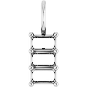 Platinum 5x3 mm Emerald Pendant Mounting – image 2