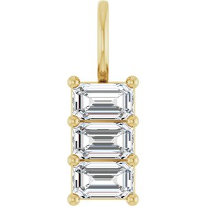10K Yellow Gold 5x3 mm Emerald Pendant Mounting