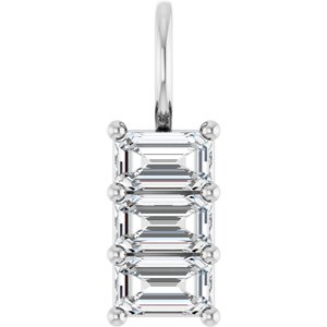 Sterling Silver 5x3 mm Emerald Pendant Mounting