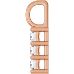 10K Rose Gold 5x3 mm Emerald Pendant Mounting – image 5